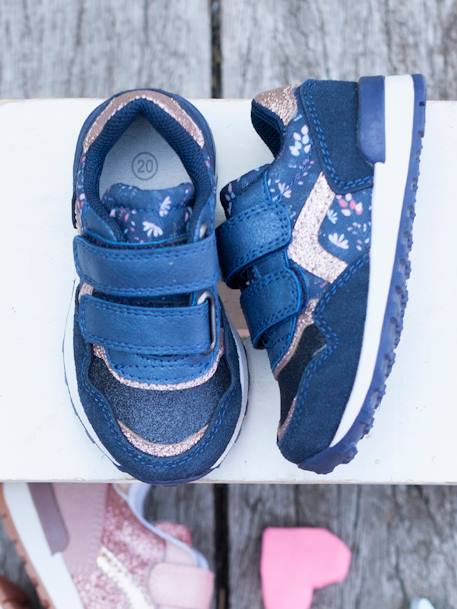 Touch-Fastening Trainers for Baby Girls, Runner-Style Dark Blue 