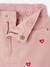 Embroidered girl's short medium blue+rose+sage green 