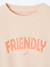 Girl's sweatshirt with positive message aqua green+pale pink 