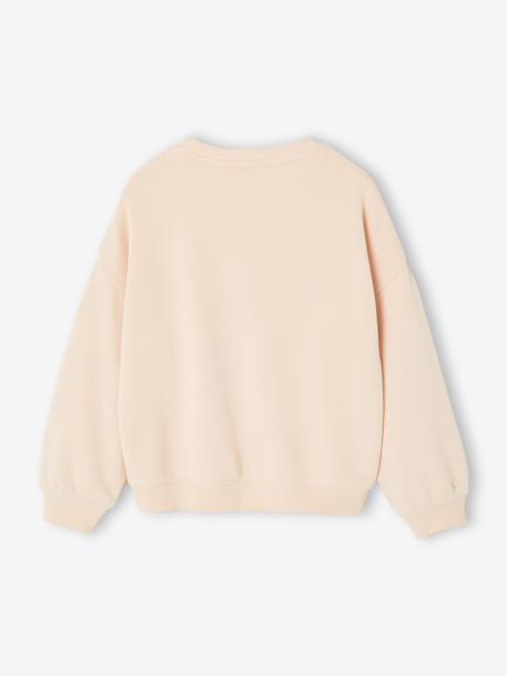 Girl's sweatshirt with positive message aqua green+pale pink 