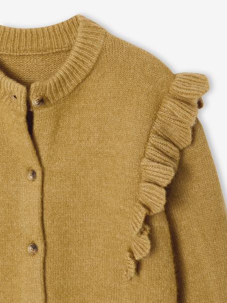 Fancy Ruffled Cardigan for Girls bronze+rosy 