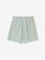 Frilly girls' shorts in cotton gauze pale pink+sage green 