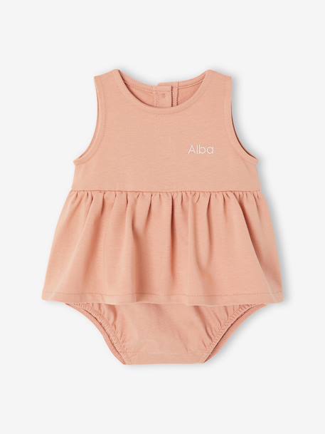 Dress with Integrated Bodysuit for Newborns old rose 