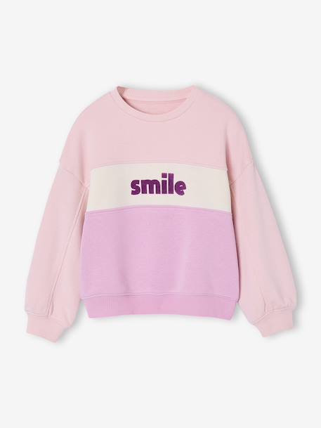 Colourblock Sweatshirt for Girls pale pink 