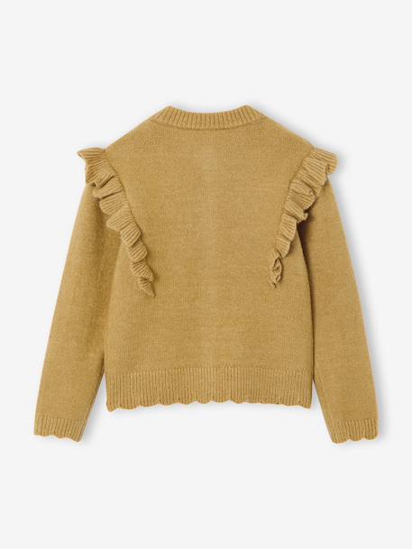 Fancy Ruffled Cardigan for Girls bronze+rosy 