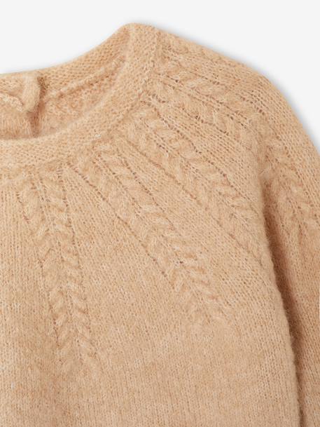 Openwork Knit Jumper for Girls marl beige 