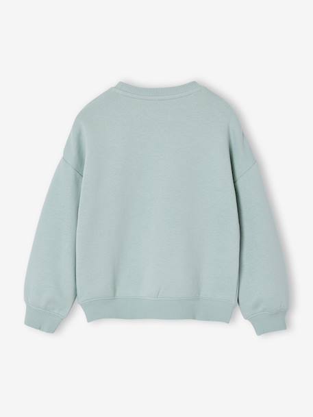 Girl's sweatshirt with positive message aqua green+pale pink 