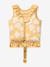 Flotation cardigan with frills rose+yellow 