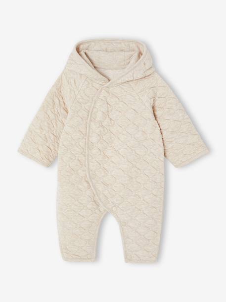 Baby playsuit in jersey marl beige 
