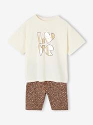 Girls-Girl's T-shirt and cycling shorts set 