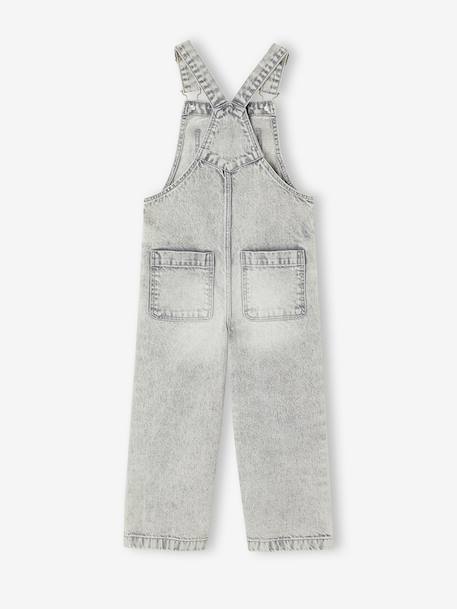Wide-Leg Denim Dungarees for Girls black denim+denim grey+medium blue+stone 