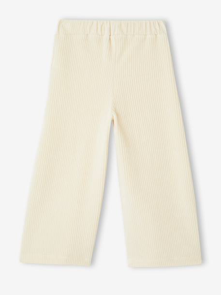 Wide Corduroy Trousers for Girls anthracite+BROWN MEDIUM SOLID+chocolate+ecru+grey blue+khaki+mauve+plum+rose 