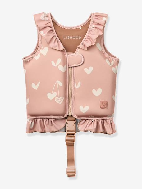 Flotation cardigan with frills rose+yellow 
