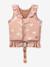 Flotation cardigan with frills rose+yellow 