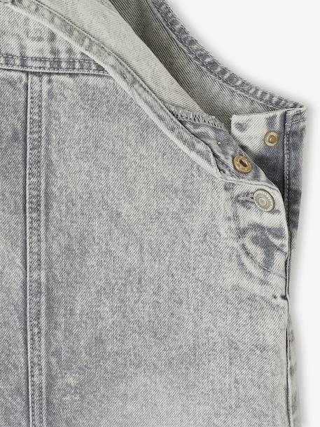 Wide-Leg Denim Dungarees for Girls black denim+denim grey+medium blue+stone 