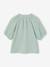 Girl's cotton gauze blouse ecru+sage green+vanilla 