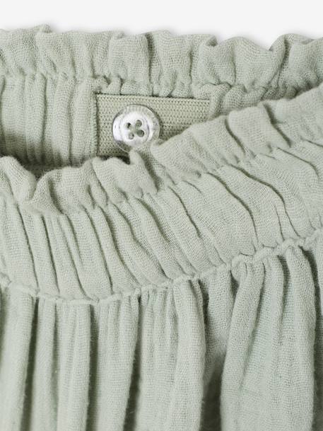 Coloured Skirt in Cotton Gauze, for Girls beige+grey blue+old rose+rose+sage green+violet 