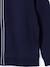 Girl's zipped hooded sweatshirt navy blue+old rose 