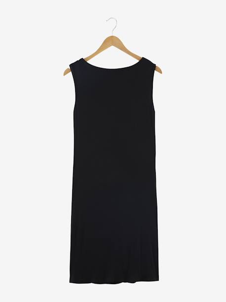 Ribbed Knit Maternity Dress BLACK DARK SOLID+GREY LIGHT MIXED COLOR 