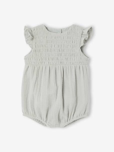 Cotton Gauze Romper for Girls sage green 