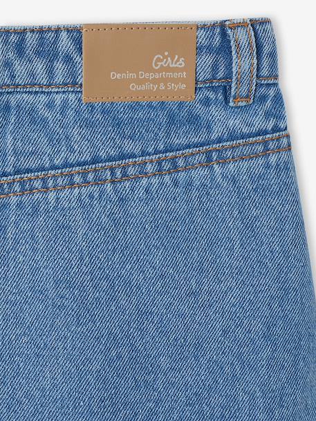 Denim Skirt with Broderie Anglaise for Girls medium blue 