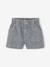 Girls' patterned denim shorts grey+light blue 