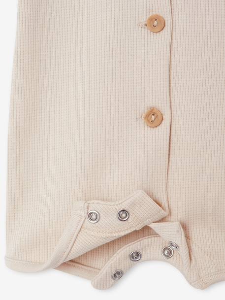 Customisable honeycomb knit sleepsuit clay beige 