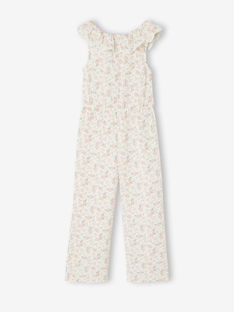 Floral Jumpsuit for Girls pale pink 