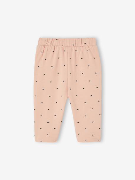 Fleece Trousers for Baby Girls beige+rose+rust+WHITE MEDIUM ALL OVER PRINTED 