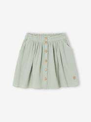 Girls-Coloured Skirt in Cotton Gauze, for Girls