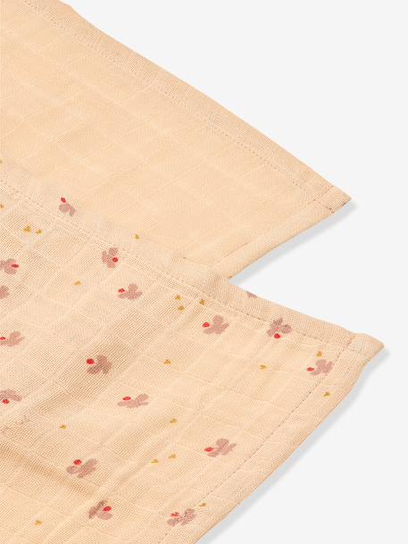 Set of 2 printed muslin swaddles - LIEWOOD ecru+rose+sandy beige 