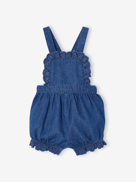 Girl's denim romper stone 