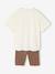 Girl's T-shirt and cycling shorts set ecru 