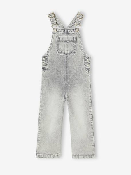 Wide-Leg Denim Dungarees for Girls black denim+denim grey+medium blue+stone 