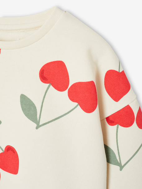 Sweatshirt with Fancy Motifs for Girls printed beige+printed white+rose+vanilla 