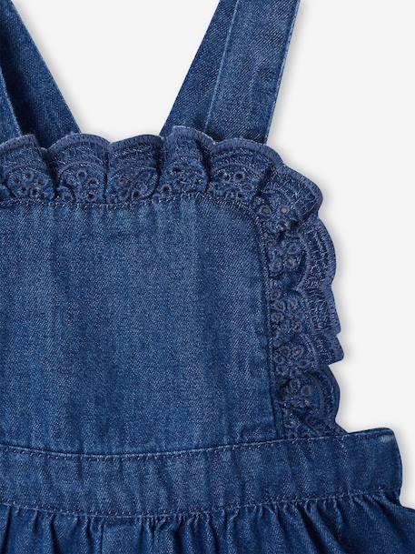 Girl's denim romper stone 