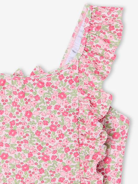 Girl's floral swimsuit pale pink 