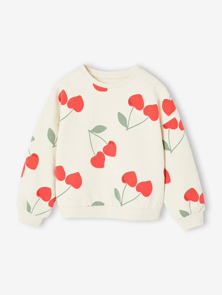 Sweatshirt with Fancy Motifs for Girls printed beige+printed white+rose+vanilla 