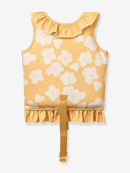 Flotation cardigan with frills rose+yellow 