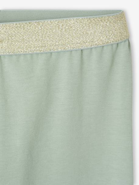 Leggings with Iridescent Waistband for Girls Black/Black+Dark Blue+marl grey+sage green 