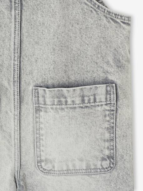 Wide-Leg Denim Dungarees for Girls black denim+denim grey+medium blue+stone 