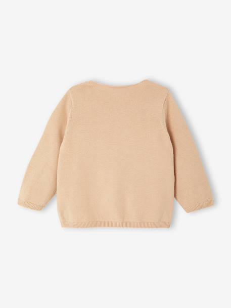 Knitted Cardigan in Organic Cotton for Newborn Babies beige+Beige+denim blue+pale pink 