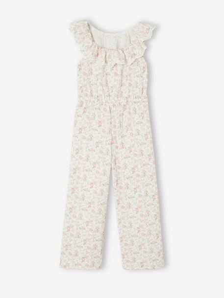Floral Jumpsuit for Girls pale pink 