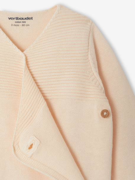 Knitted Cardigan in Organic Cotton for Newborn Babies beige+Beige+denim blue+pale pink 