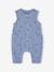 Cotton Gauze Jumpsuit for Newborns blue+ecru+sage green 