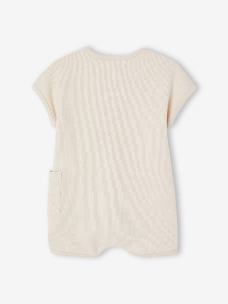 Customisable honeycomb knit sleepsuit clay beige 