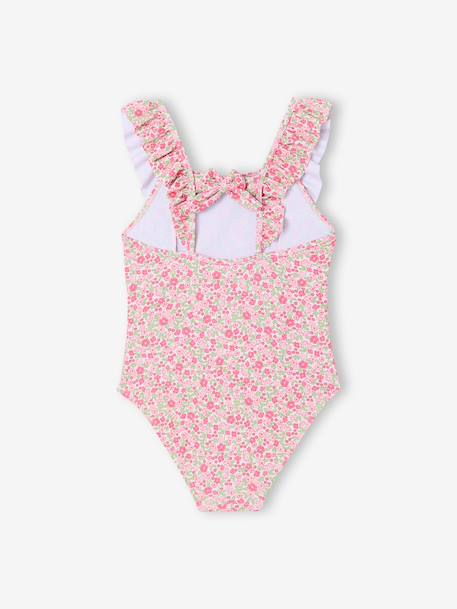 Girl's floral swimsuit pale pink 