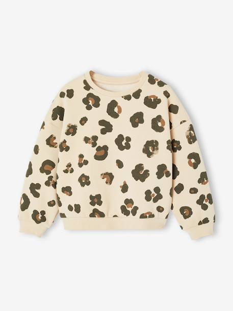 Sweatshirt with Fancy Motifs for Girls printed beige+printed white+rose+vanilla 