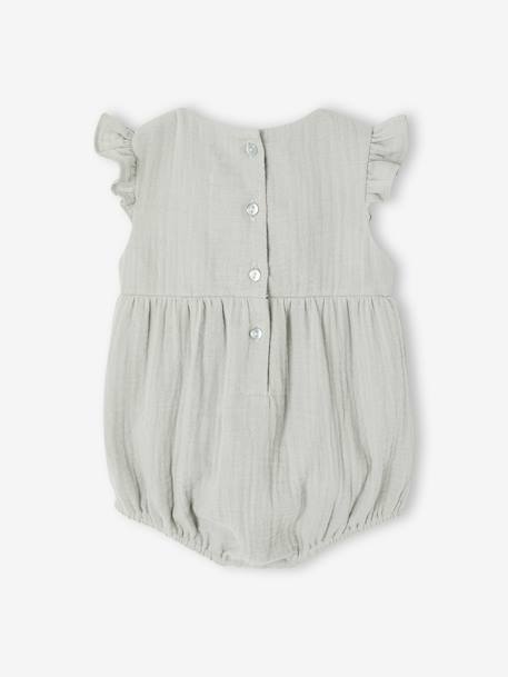 Cotton Gauze Romper for Girls sage green 