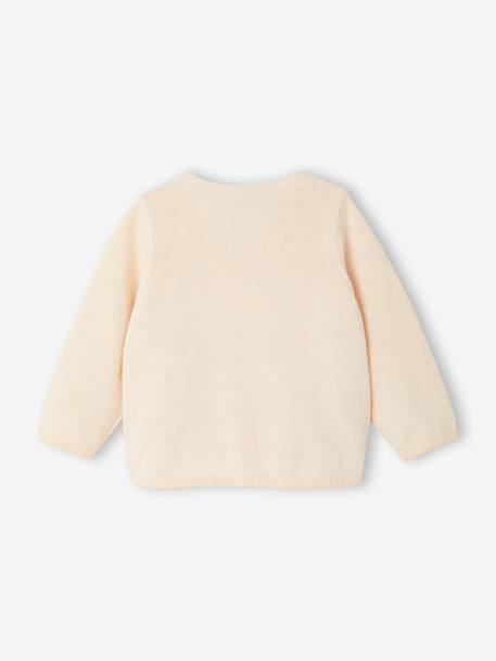 Knitted Cardigan in Organic Cotton for Newborn Babies beige+Beige+denim blue+pale pink 